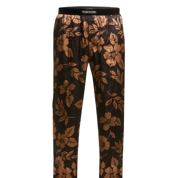 TOM FORD Floral Print Stretch Silk Pajama Pants - Picture 7 of 9
